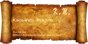 Kacsándi Miklós névjegykártya